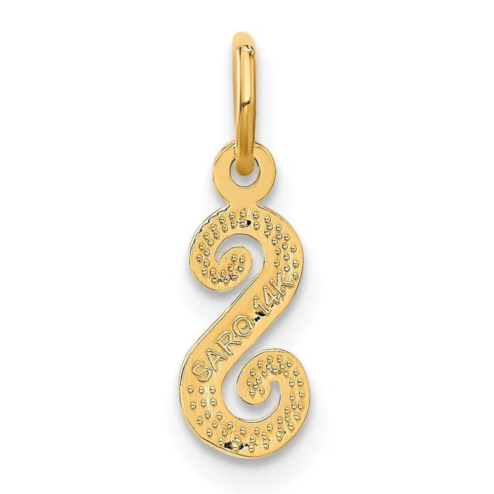 14k Yellow Gold Script Letter S Initial Charm - image 7
